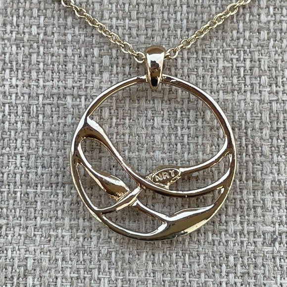 NRT Vintage Necklace Crystal Accent Gold Tone Pendant Necklace Jewelry - Picture 8 of 12